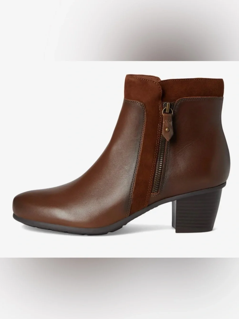 Cobb Hill Wynter Women's Brown Leather Zip Ankle Boots booties size 9 NEW